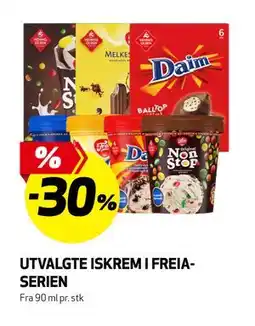 Bunnpris UTVALGTE ISKREM I FREIA-SERIEN tilbud