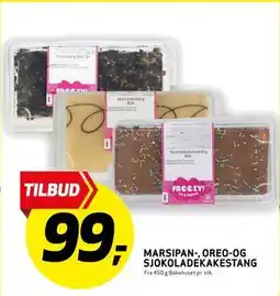 Bunnpris MARSIPAN-, OREO-OG SJOKOLADEKAKESTANG tilbud