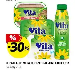 Bunnpris UTVALGTE VITA HJERTEGO -PRODUKTER tilbud