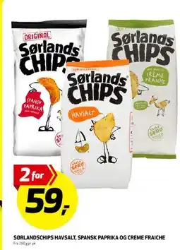 Bunnpris SØRLANDSCHIPS HAVSALT, SPANSK PAPRIKA OG CREME FRAICHE tilbud