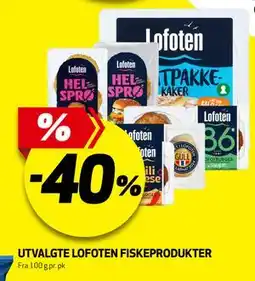 Bunnpris UTVALGTE LOFOTEN FISKEPRODUKTER tilbud