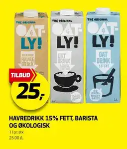 Bunnpris HAVREDRIKK 15% FETT, BARISTA OG ØKOLOGISK tilbud