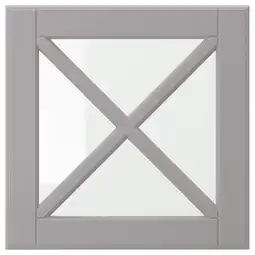 IKEA Bodbyn Vitrinedør med skrå sprosser, grå, 40x40 cm tilbud