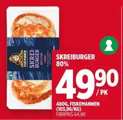 Meny SKREIBURGER 80% tilbud