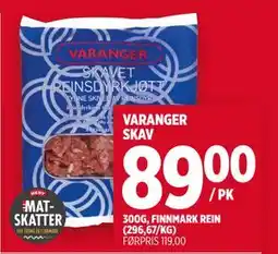 Meny VARANGER SKAV tilbud