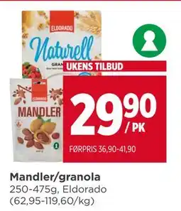 Meny Mandler/granola tilbud