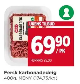 Meny Fersk karbonadedeig tilbud