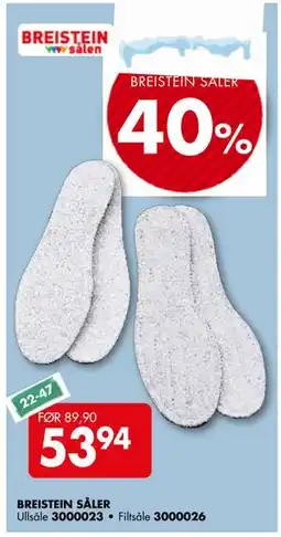 Sparkjøp BREISTEIN SÅLER tilbud