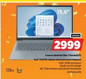 Lenovo IdeaPad Slim 3 Bærbar PC