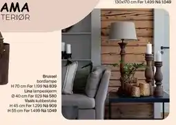 Møbelringen Brussel bordlampe tilbud