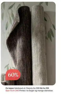 Møbelringen Os teppe tilbud