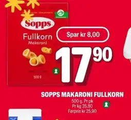 Coop Extra SOPPS Makaroni fullkorn tilbud
