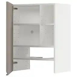 IKEA Metod Veggskap for ventilator hylle/dør, hvit/upplöv matt mørk beige, 60x80 cm tilbud