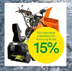 Felleskjøpet Alle lagerførte snøfresere fra ariens og ryobi tilbud