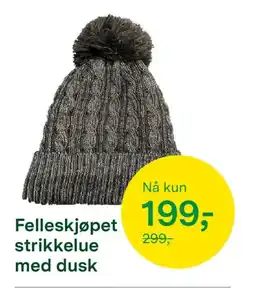 Felleskjøpet Felleskjøpet strikkelue med dusk tilbud