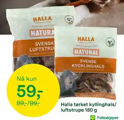 Felleskjøpet HALLA Tørket kyllinghals/ luftstrupe tilbud