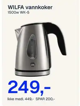 Jernia WILFA vannkoker tilbud