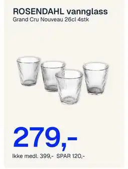 Jernia ROSENDAHL vannglass tilbud