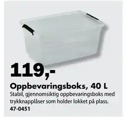 Biltema Oppbevaringsboks, 40 L tilbud