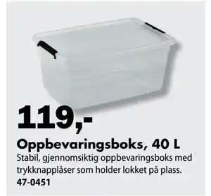 Oppbevaringsboks, 40 L