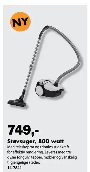 Støvsuger, 800 watt