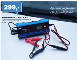 Biltema Batterilader 6 V, 2 A/12 V, 4 A tilbud