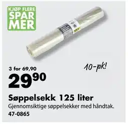 Biltema Søppelsekk 125 liter tilbud
