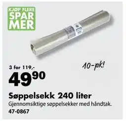 Biltema Søppelsekk 240 liter tilbud