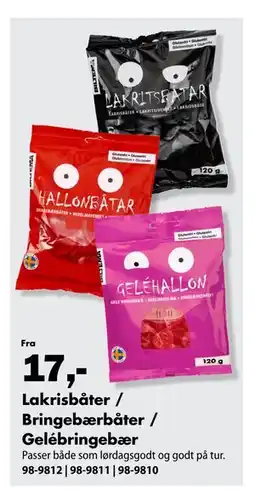 Biltema Lakrisbåter / Bringebærbåter / Gel ébringebær tilbud