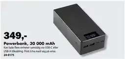 Biltema Powerbank, 30 000 mAh tilbud