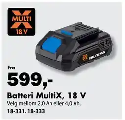 Biltema Batteri MultiX, 18 V tilbud