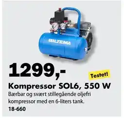 Biltema Kompressor SOL6, 550 W tilbud