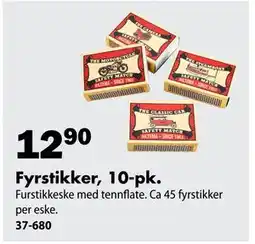 Biltema Fyrstikker, 10-pk tilbud