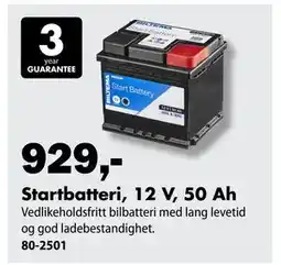 Biltema Startbatteri, 12 V, 50 Ah tilbud