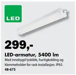Biltema LED-armatur, 5400 lm tilbud