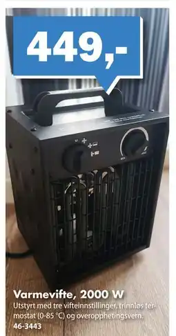 Biltema Varmevifte, 2000 W tilbud