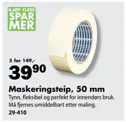 Biltema Maskeringsteip, 50 mm tilbud
