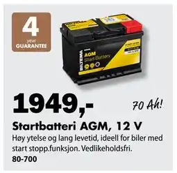 Biltema Startbatteri AGM, 12 V tilbud