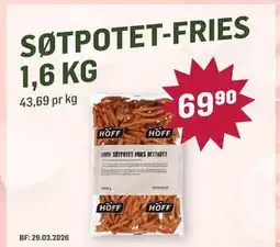 Holdbart SØTPOTET-FRIES 1,6 KG tilbud