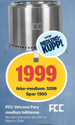 Coop Obs FCC Volcano fury medium båltønne tilbud