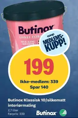 Coop Obs BUTINOX Klassisk 10/silkematt interiørmaling tilbud