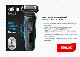 Clas Ohlson BRAUN Series 5 51-b1000s blå, barbermaskin wet & dry tilbud