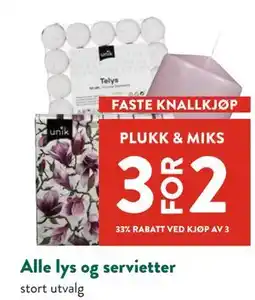 Jacobs Alle lys og servietter tilbud