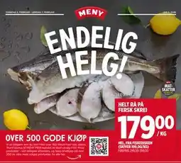 Meny HELT RÅ PÅ FERSK SKREI tilbud