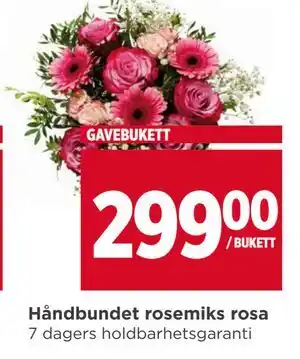 Meny Håndbundet rosemiks rosa tilbud