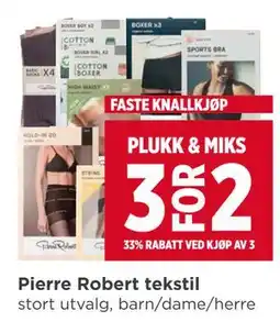 Meny Pierre Robert tekstil tilbud