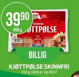 Kiwi GILDE Billig kjøttpølse skinnfri tilbud