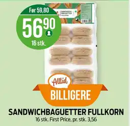 Kiwi FIRST PRICE Sandwichbaguetter fullkorn tilbud