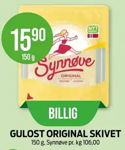 Kiwi SYNNØVE Gulost original skivet tilbud