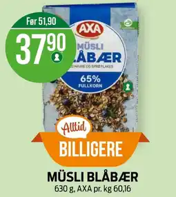 Kiwi AXA Müsli blåbær tilbud